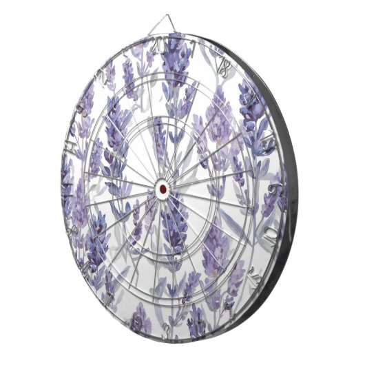 Lavender Fields | Purple Watercolor Flower Pattern Dartscheibe (Vorderseite rechts)