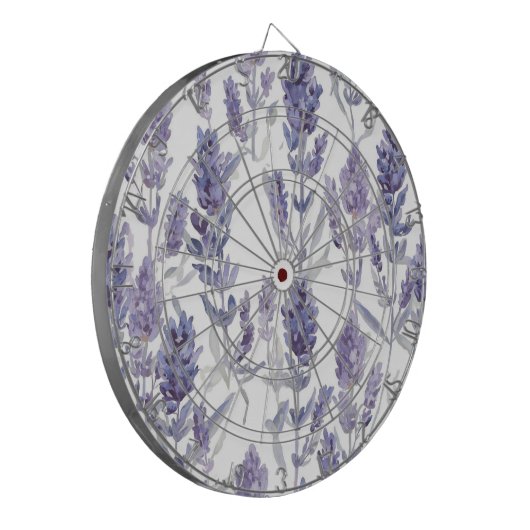 Lavender Fields | Purple Watercolor Flower Pattern Dartscheibe (Vorderseite Links)
