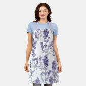 Lavender Fields | Purple Watercolor Flower Pattern Schürze (Getragen)