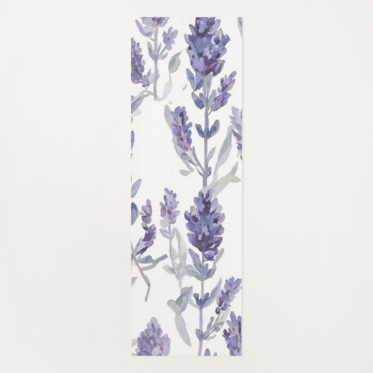 Lavender Fields | Purple Watercolor Flower Pattern Yogamatte (Vorderseite)