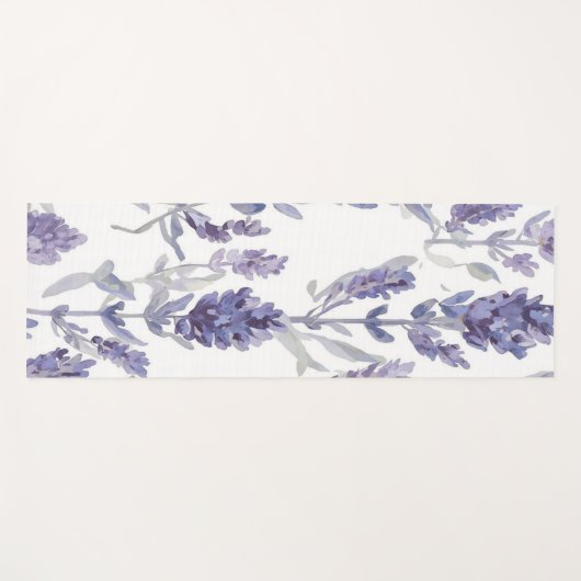 Lavender Fields | Purple Watercolor Flower Pattern Yogamatte (Vorderseite (Horizontal))