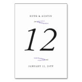 Lavender Fields-Tischnummer Tischnummer (Rückseite)