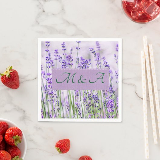 Lavender Fields Wedding Cocktail Napkins Serviette (Beispiel)