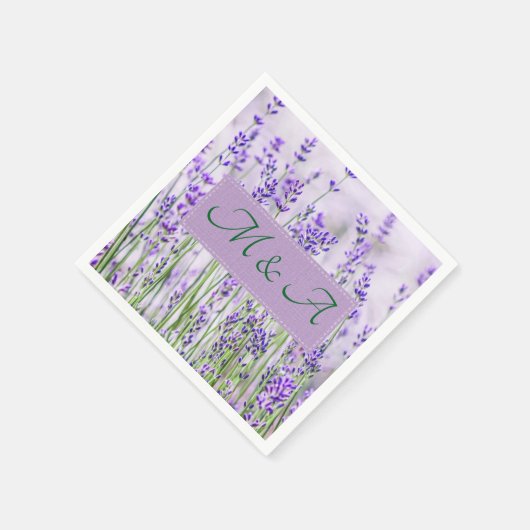 Lavender Fields Wedding Cocktail Napkins Serviette (Ecke)
