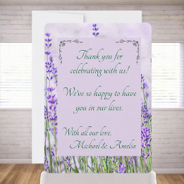 Lavender Fields Wedding Dankeschön Card Dankeskarte