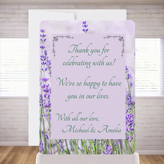 Lavender Fields Wedding Dankeschön Card Dankeskarte
