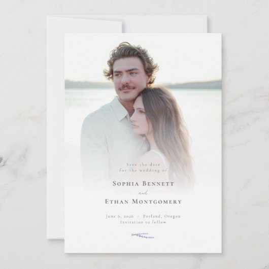 Lavender Fields Wedding Foto Save The Date (Vorderseite)