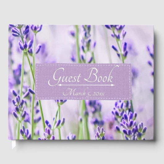Lavender Fields Wedding Guest Book Gästebuch (Vorderseite)