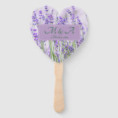 Lavender Fields Wedding Heart Hand Fans Fächer (Vorderseite)