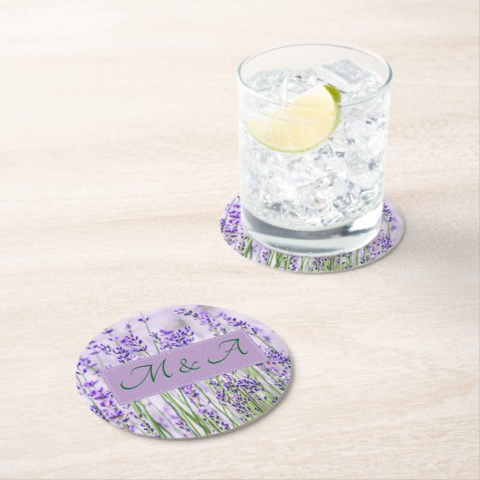 Lavender Fields Wedding Round Paper Untersetzer (Vor Ort)