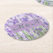 Lavender Fields Wedding Round Paper Untersetzer (Angewinkelt)