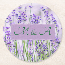 Lavender Fields Wedding Round Paper Untersetzer