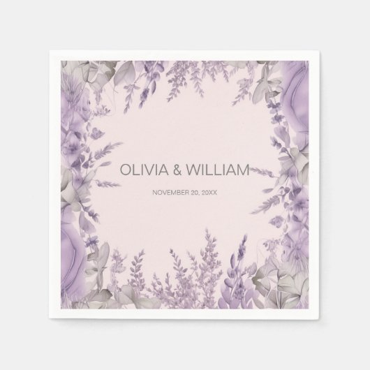 Lavender Fields Wedding Serviette (Vorderseite)