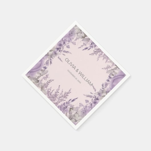 Lavender Fields Wedding Serviette (Ecke)