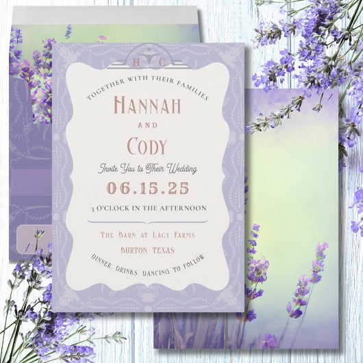 Lavender Fields Western Boho Hochzeitseinladung Einladung