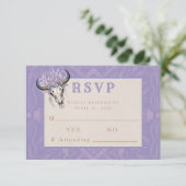 Lavender Fields Western Boho Wedding RSVP Card Karte (Stehend Vorderseite)