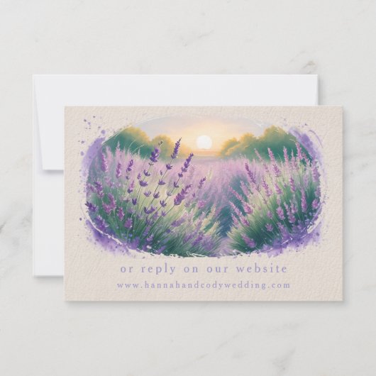 Lavender Fields Western Boho Wedding RSVP Card Karte (Rückseite)