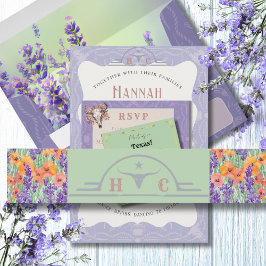 Lavender Fields Western Hochzeit  Einladungsbanderole