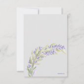 Lavender Fiels Bereavement Danke Karte (Rückseite)