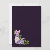 Lavender Floral 21. Geburtstag Party Einladung (Rückseite)