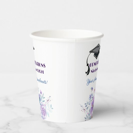 Lavender Floral Abschluss Pappbecher (Rechts)