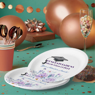 Lavender Floral Abschluss Pappteller