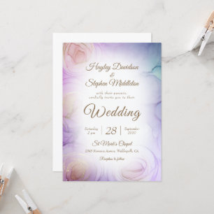 Lavender Floral Abstrakt Hochzeitseinladung Einladung