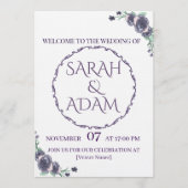 Lavender Floral All-in-One Wedding Invite Einladung (Vorderseite)