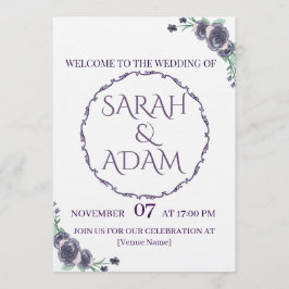 Lavender Floral All-in-One Wedding Invite Einladung