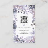 Lavender floral Aquarell-Auftrag Vielen Dank Visitenkarte (Rückseite)