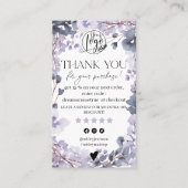 Lavender floral Aquarell-Auftrag Vielen Dank Visitenkarte (Vorderseite)