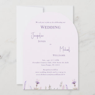 Lavender Floral Arched Wedding Einladung
