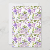 Lavender Floral Baby Dusche Einladung (Rückseite)