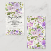 Lavender Floral Baby Duschkabine Windelwanne Raffl Begleitkarte (Vorne/Hinten)