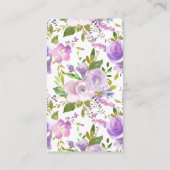 Lavender Floral Baby Duschkabine Windelwanne Raffl Begleitkarte (Rückseite)