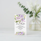 Lavender Floral Baby Duschkabine Windelwanne Raffl Begleitkarte (Stehend Vorderseite)