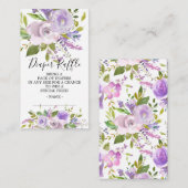 Lavender Floral Baby Duschkabine Windelwanne Raffl Begleitkarte (Vorne/Hinten)