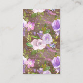 Lavender Floral Baby Duschkabine Windelwanne Raffl Begleitkarte (Rückseite)