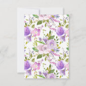 Lavender Floral Baby Duschkabine Windelwanne Raffl Einladung (Rückseite)