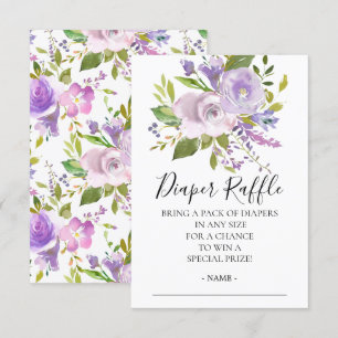 Lavender Floral Baby Duschkabine Windelwanne Raffl Einladung