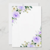 Lavender Floral Baby in Bloom Baby Dusche Einladung (Rückseite)