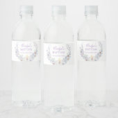 Lavender Floral Baptism Water Bottle Label Wasserflaschenetikett (Flaschen)