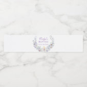 Lavender Floral Baptism Water Bottle Label Wasserflaschenetikett (Einzelnes Label)
