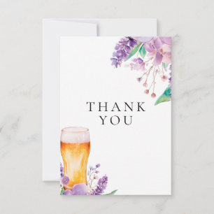 Lavender Floral Beer Brautparty Dankeskarte