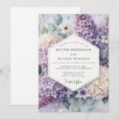 Lavender Floral Bloom Wedding Einladung (Vorne/Hinten)