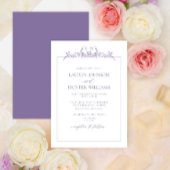 Lavender Floral Border Monogram Wedding Einladung
