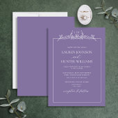 Lavender Floral Border Monogram Wedding Einladung