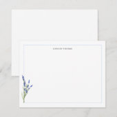 Lavender Floral Border Personalized Stationery Mitteilungskarte (Vorne/Hinten)