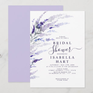 Lavender Floral Botanical Lilac Boho Brautparty Einladung