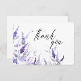 Lavender Floral Botanical Lilac Mauve Wedding Dankeskarte